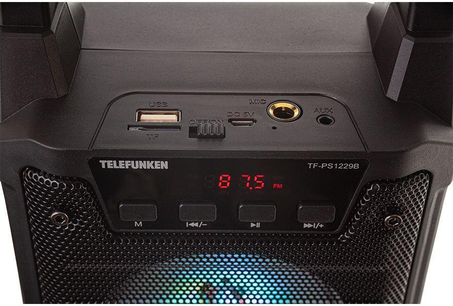 Колонка порт. Telefunken TF-PS1229B черный 8W 1.0 BT/3.5Jack/USB 1200mAh (TF-PS1229B(ЧЕРНЫЙ)) - фото 1 - id-p227231718