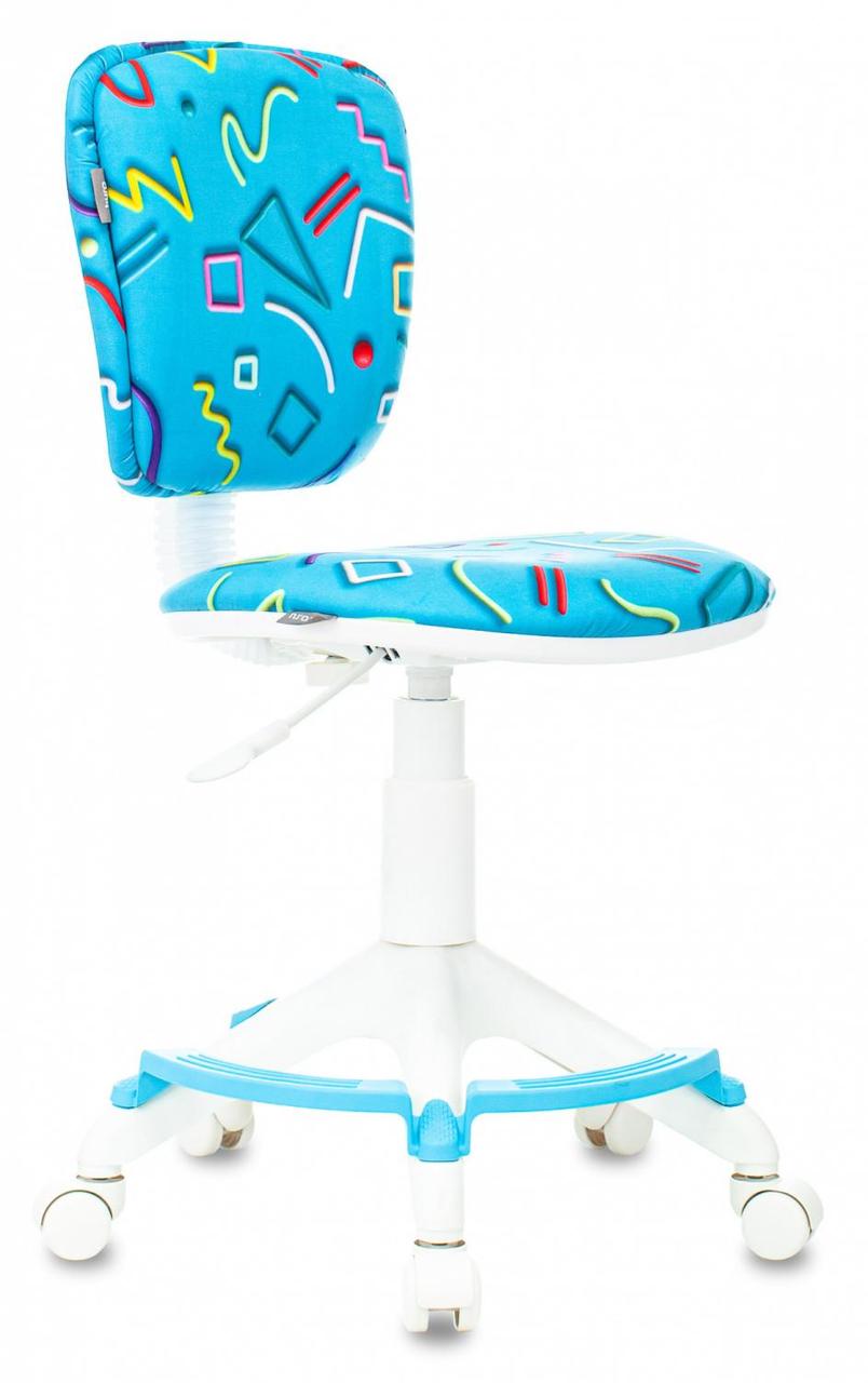 Кресло детское Бюрократ CH-W204/F голубой Sticks 06 крестов. пластик подст.для ног пластик белый - фото 1 - id-p227232498