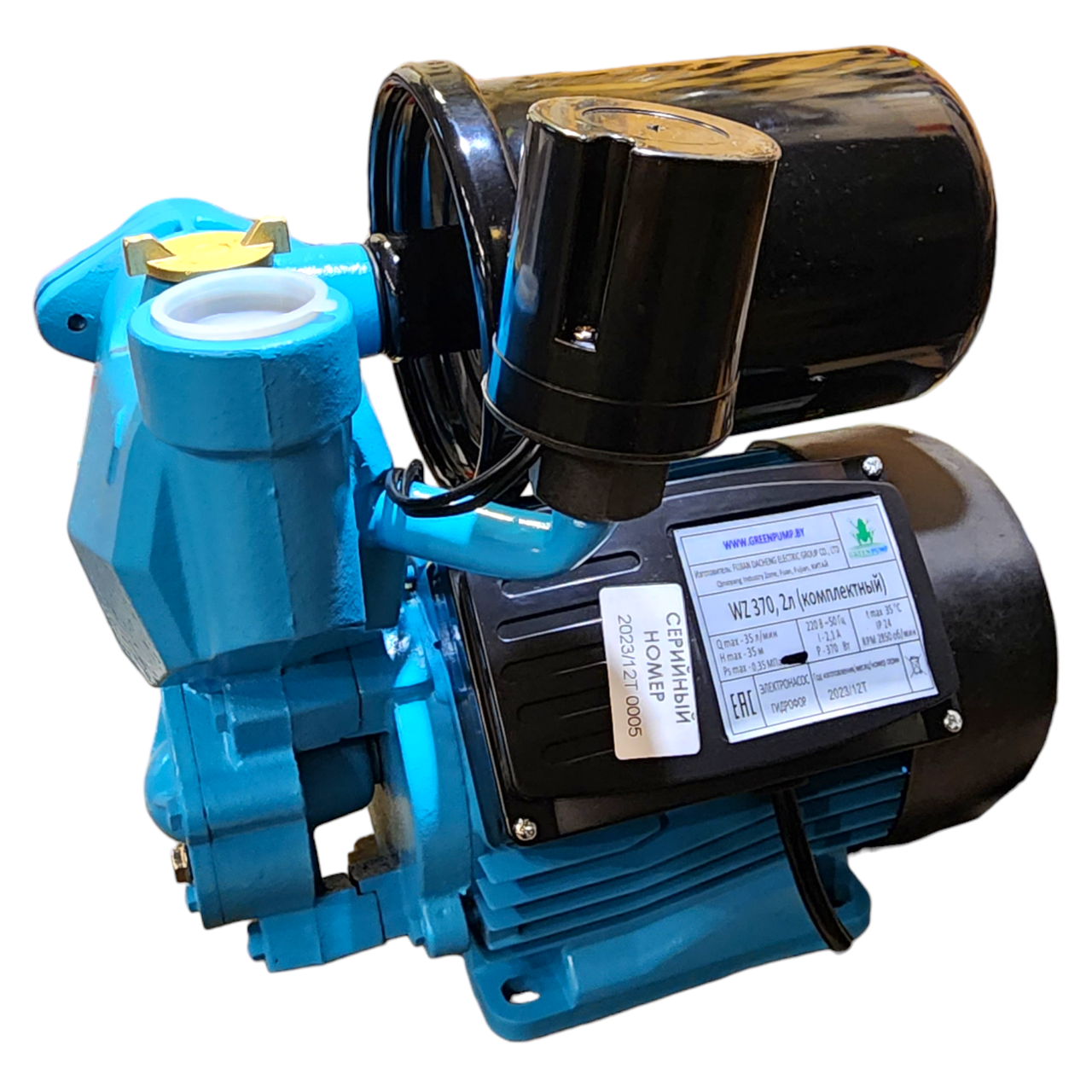 Насосная станция GREENPUMP WZ 370, бак 2 литра