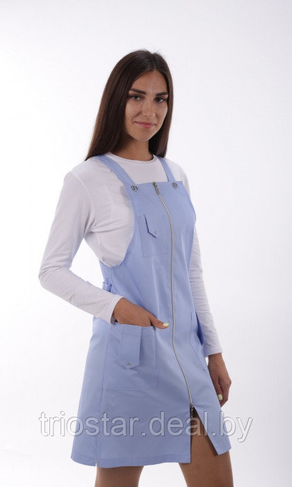 Сарафан медицинский женский М165 (цвет голубой) - фото 2 - id-p164046306