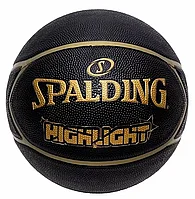 Мяч баскетбольный 7 SPALDING Highlight black-gold