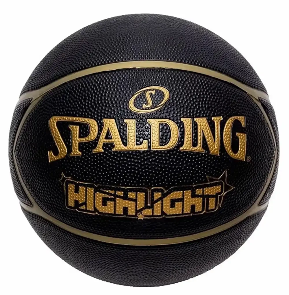 Мяч баскетбольный 7 SPALDING Highlight black-gold - фото 1 - id-p219429555