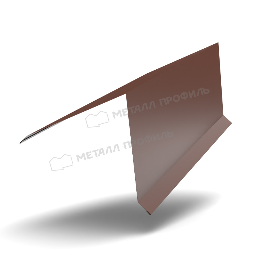 Металл Профиль Планка конька кровли односкатной 185х185х2000 (PURETAN-20-8017-0.5)