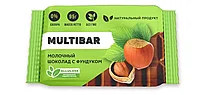 Молочный шоколад с фундуком Multibar без сахара 95г