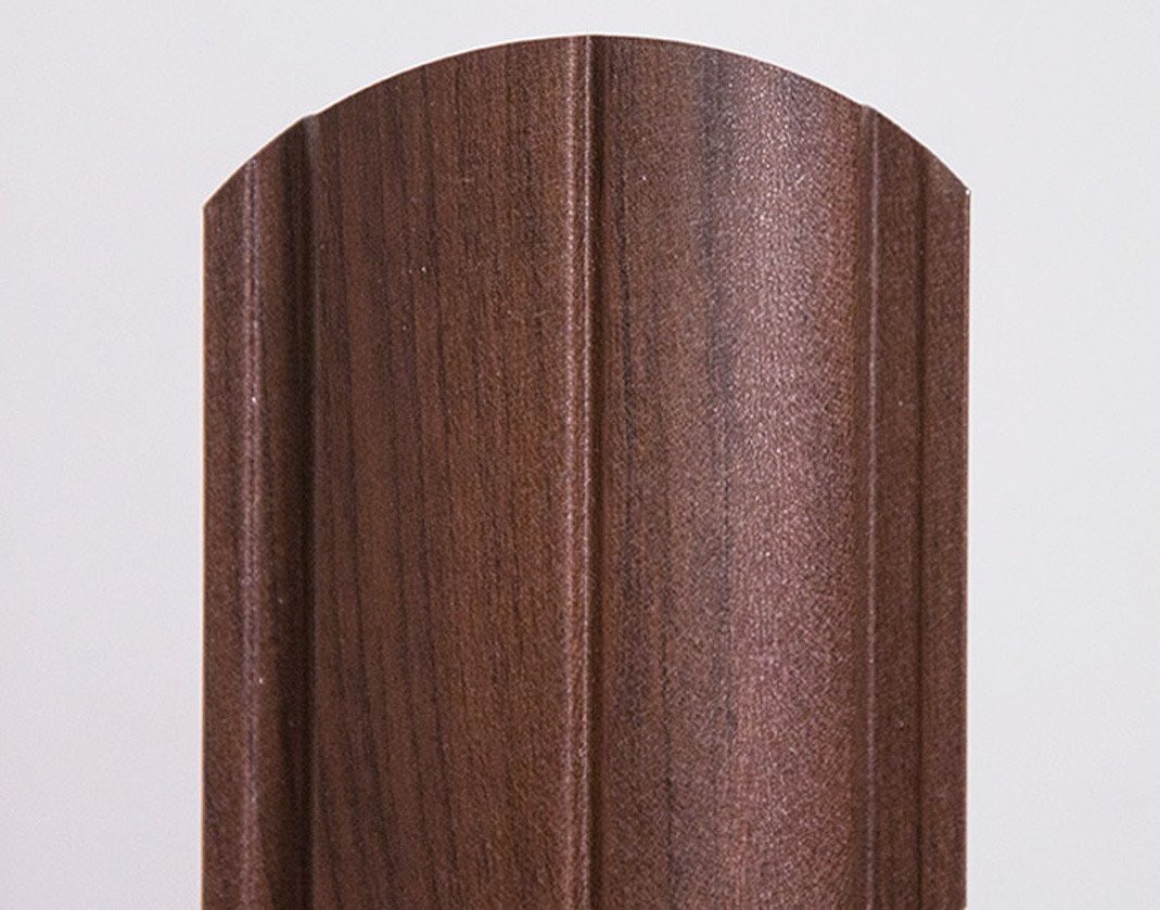 Забор из штакетника форма Европланка под дерево, Print тёмный дуб - фото 1 - id-p227245976