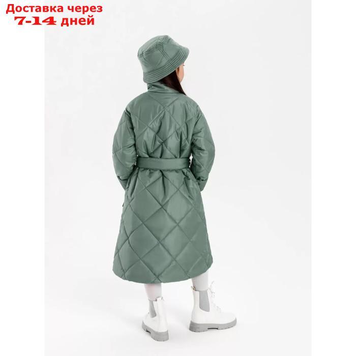 Пальто стёганое для девочек AmaroBaby TRENDY, рост 134-140 см, цвет фисташковый - фото 2 - id-p226939698