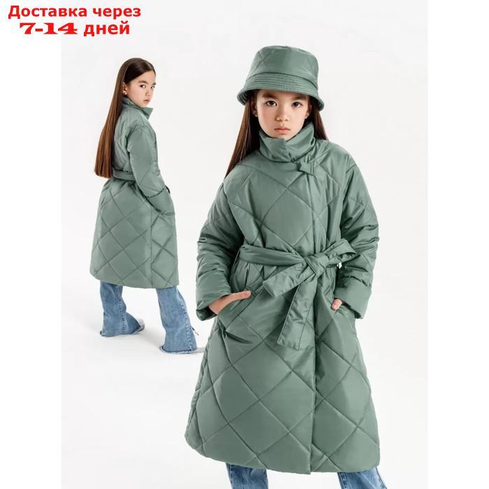 Пальто стёганое для девочек AmaroBaby TRENDY, рост 134-140 см, цвет фисташковый - фото 7 - id-p226939698