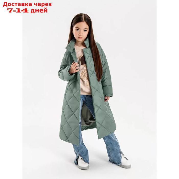 Пальто стёганое для девочек AmaroBaby TRENDY, рост 134-140 см, цвет фисташковый - фото 9 - id-p226939698