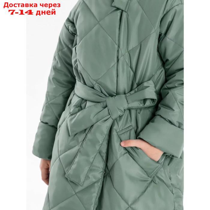 Пальто стёганое для девочек AmaroBaby TRENDY, рост 134-140 см, цвет фисташковый - фото 10 - id-p226939698