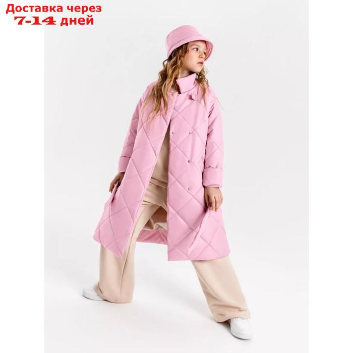 Пальто стёганое для девочек AmaroBaby TRENDY, рост 116-122 см, цвет розовый - фото 2 - id-p226939699