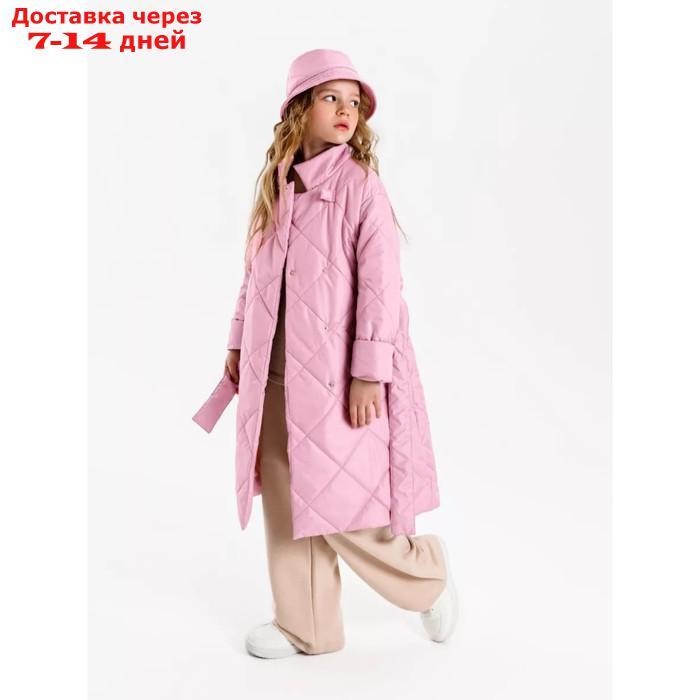 Пальто стёганое для девочек AmaroBaby TRENDY, рост 116-122 см, цвет розовый - фото 7 - id-p226939699