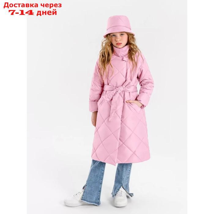 Пальто стёганое для девочек AmaroBaby TRENDY, рост 116-122 см, цвет розовый - фото 8 - id-p226939699