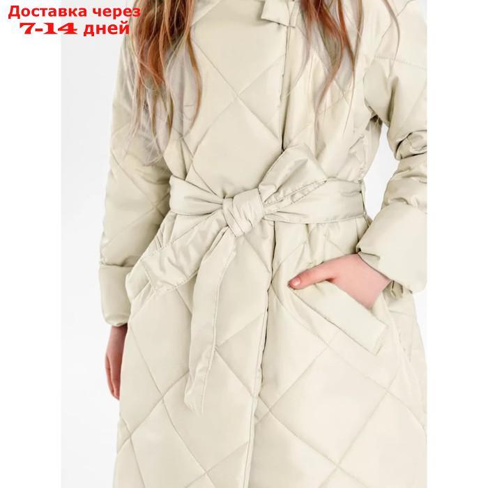 Пальто стёганое для девочек AmaroBaby TRENDY, рост 116-122 см, цвет молочный - фото 9 - id-p226939755