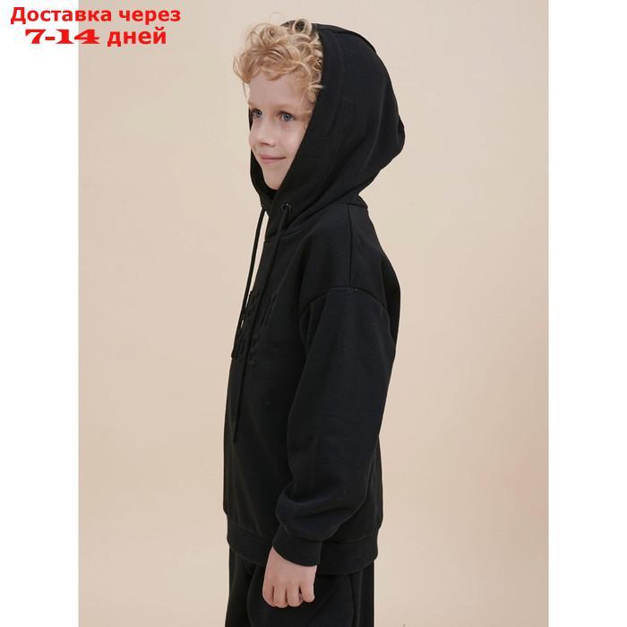 Толстовка для мальчиков, рост 104 см, цвет чёрный - фото 2 - id-p226938216