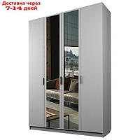 Шкаф 4-х дверный "Экон", 1600×520×2300 мм, 2 зеркала, цвет серый шагрень