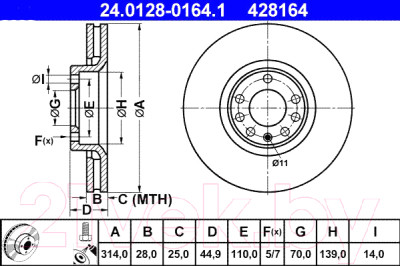 Тормозной диск ATE 24012801641 - фото 2 - id-p227263852