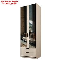 Шкаф 2-х дверный "Экон", 800×520×2300 мм, 2 ящика, зеркало, штанга и полки, цвет дуб молочный