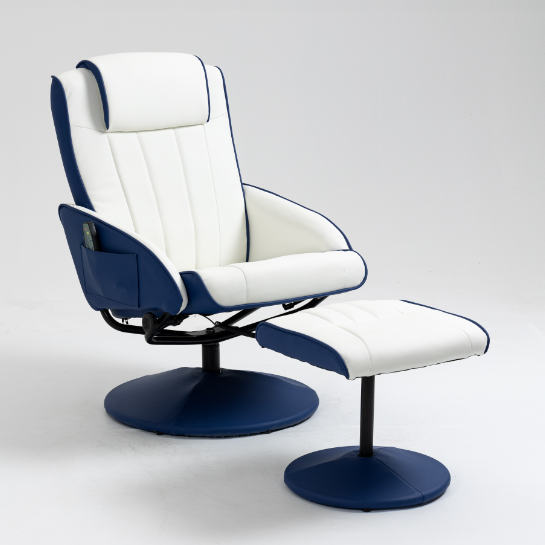 Кресло вибромассажное Angioletto Barone Blu Bianco - фото 2 - id-p227270012