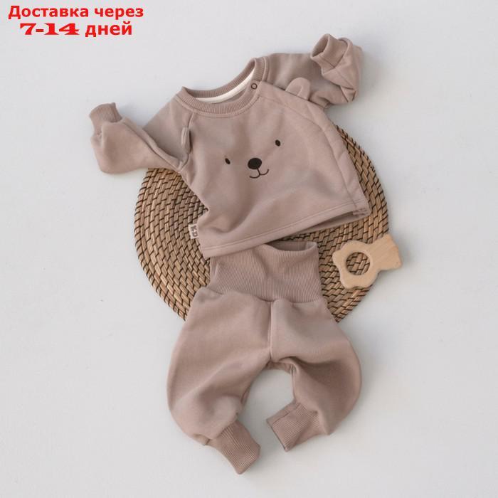 Комплект детский KinDerLitto "Пикколино-3", 2 предмета: худи, штаны, рост 68-74 см, цвет бежевый - фото 1 - id-p226940107