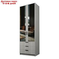 Шкаф 2-х дверный "Экон", 800×520×2300 мм, 3 ящика, зеркало, штанга и полки, цвет ясень шимо светлый