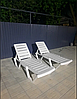 Комплект: шезлонг (лежак) пластиковый с матрасом (бело-зеленый), фото 2