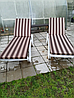 Комплект: шезлонг (лежак) пластиковый с матрасом (бело-зеленый), фото 5