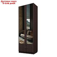 Шкаф 2-х дверный "Экон", 800×520×2300 мм, 2 ящика, зеркало, штанга и полки, цвет венге