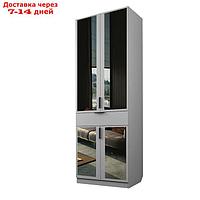 Шкаф 2-х дверный "Экон", 800×520×2300 мм, 1 ящик, зеркало, полки, цвет серый шагрень