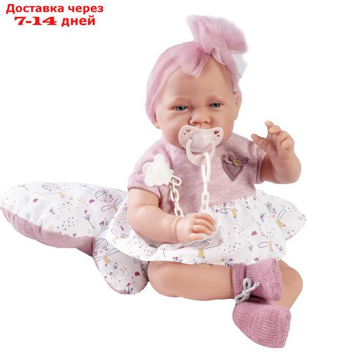 Кукла-младенец Munecas Antonio Juan "Валерия", на подушке-бабочке, с соской, мягконабивная, 42 см - фото 2 - id-p226945000