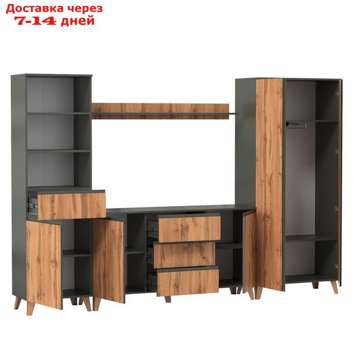 Набор мебели для гостиной "Авалон", 2910×414×1920 мм, цвет дуб вотан / диамант серый - фото 3 - id-p226951297