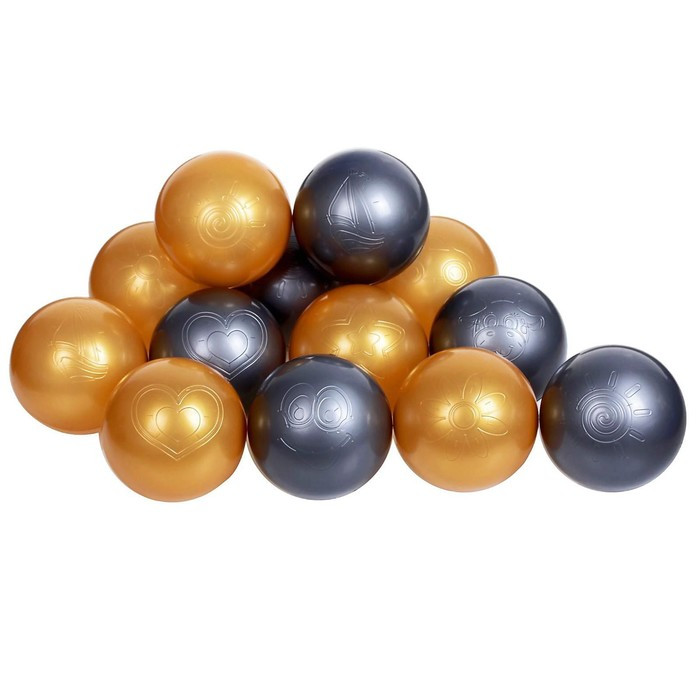 Шарики для сухого бассейна «Перламутровые», диаметр шара 7,5 см, набор 100 штук, цвет металлик - фото 1 - id-p227268468