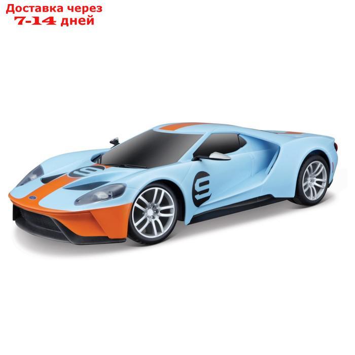 Машинка Maisto 2019 FORD GT - Heritage, со светом и звуком, 1:24, цвет оранжево-голубой - фото 1 - id-p226938388