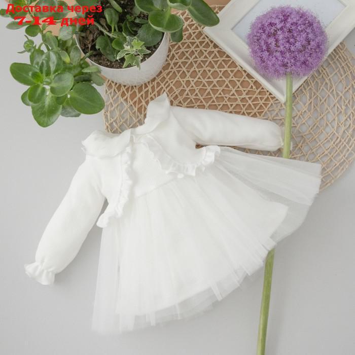 Платье для девочки KinDerLitto "Грета", рост 74-80 см, цвет молочный - фото 1 - id-p226940263
