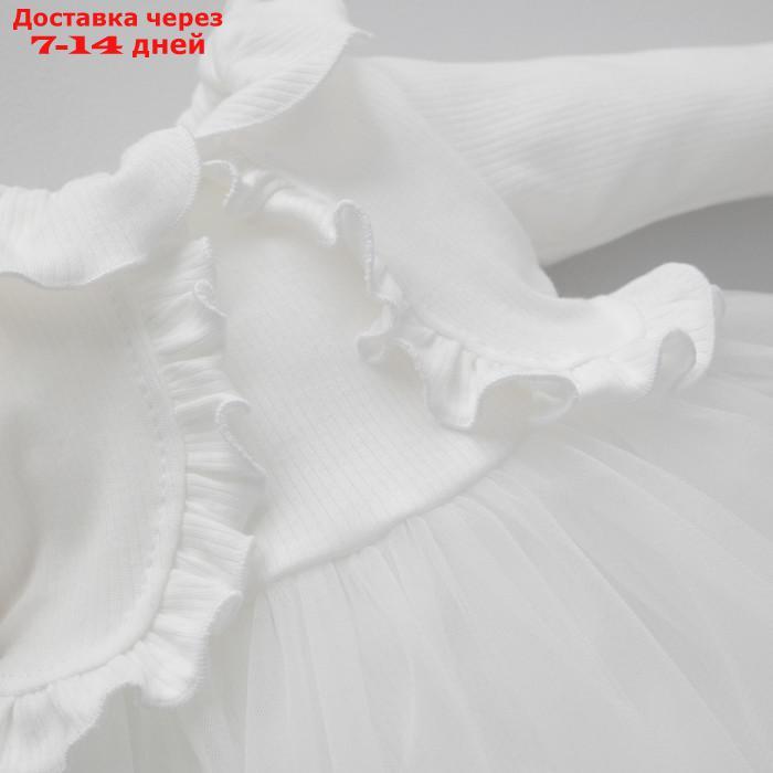 Платье для девочки KinDerLitto "Грета", рост 74-80 см, цвет молочный - фото 3 - id-p226940263