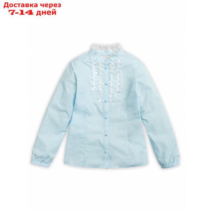 Блузка для девочек, рост 128 см, цвет голубой - фото 2 - id-p226967051