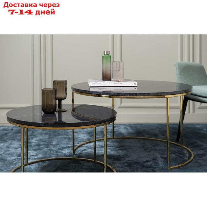 Набор столиков журнальных Hans, 800×800×450 мм, цвет чёрный мрамор - фото 5 - id-p226951371