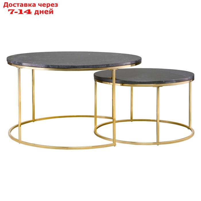 Набор столиков журнальных Hans, 800×800×450 мм, цвет чёрный мрамор - фото 7 - id-p226951371