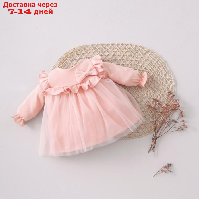 Платье для девочки KinDerLitto "Прованс", рост 56-62 см, цвет светло-розовый - фото 1 - id-p226940277
