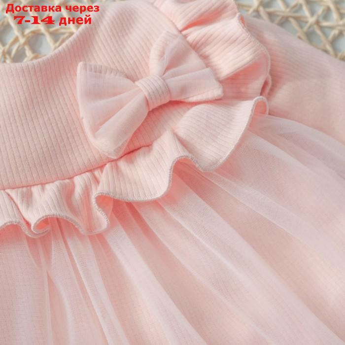 Платье для девочки KinDerLitto "Прованс", рост 56-62 см, цвет светло-розовый - фото 2 - id-p226940277