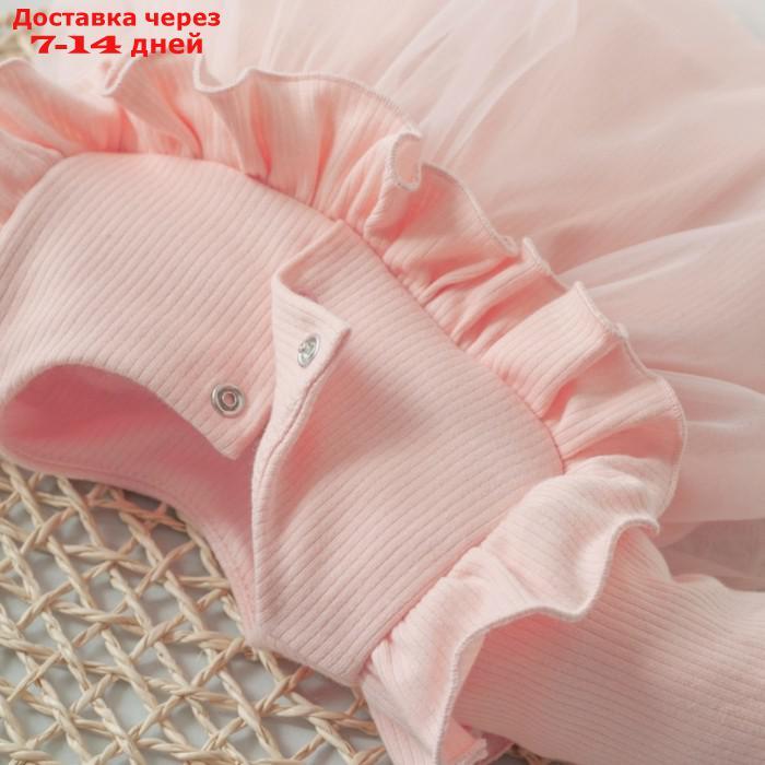 Платье для девочки KinDerLitto "Прованс", рост 56-62 см, цвет светло-розовый - фото 3 - id-p226940277