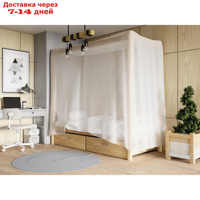 Односпальная кровать "Лео" с каркасом под балдахин, 90×190 см, массив сосны, без покрытия - фото 3 - id-p226983472