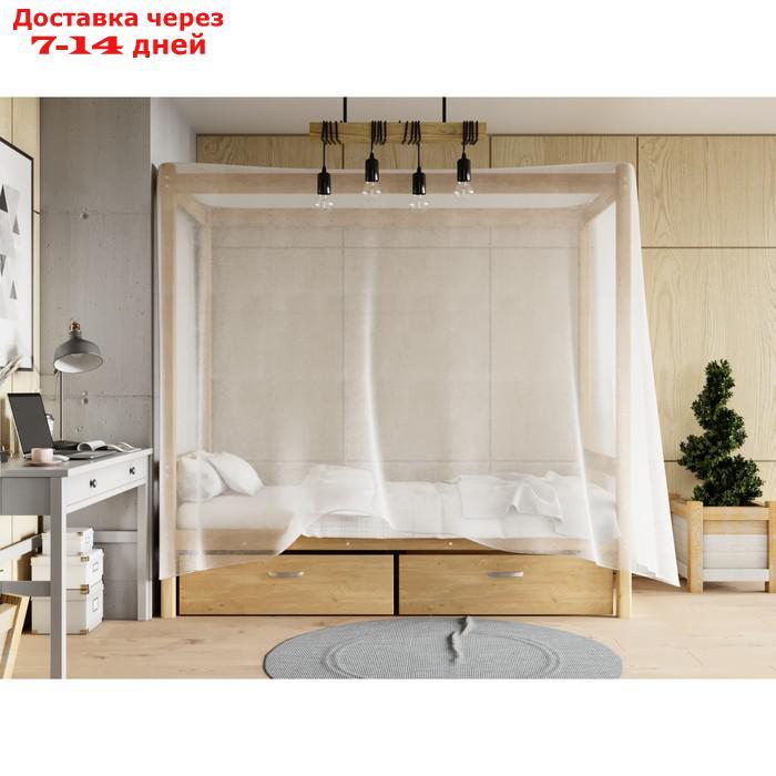 Односпальная кровать "Лео" с каркасом под балдахин, 90×190 см, массив сосны, без покрытия - фото 4 - id-p226983472