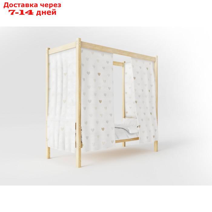 Односпальная кровать "Лео" с каркасом под балдахин, 90×190 см, массив сосны, без покрытия - фото 6 - id-p226983472