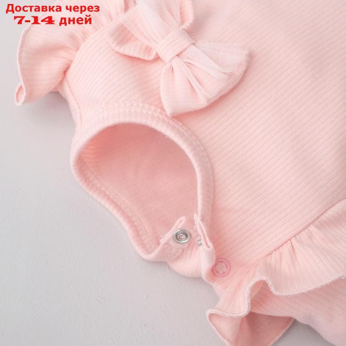 Платье для девочки KinDerLitto "Новая нежность", с длинным рукавом, рост 56-62 см, цвет светло-розовый - фото 7 - id-p226940279