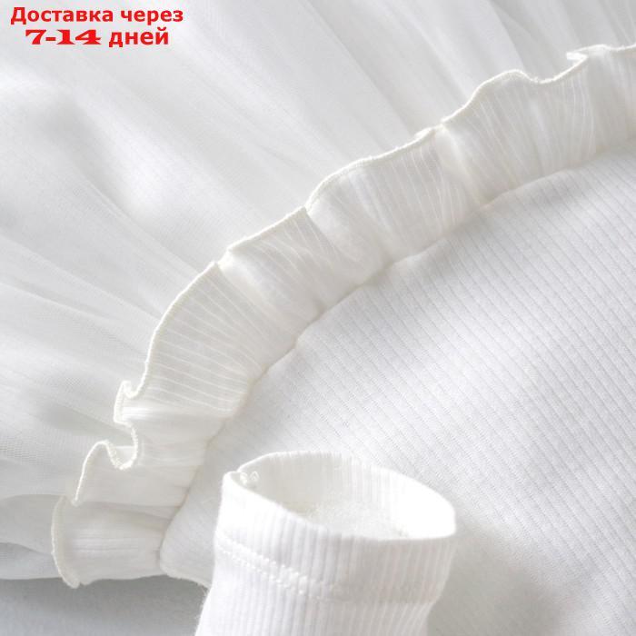 Платье для девочки KinDerLitto "Новая нежность", с длинным рукавом, рост 56-62 см, цвет молочный - фото 4 - id-p226941121
