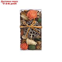 Набор сухоцветов из натуральных материалов с ароматом апельсина, короб 20×10,5×6 см