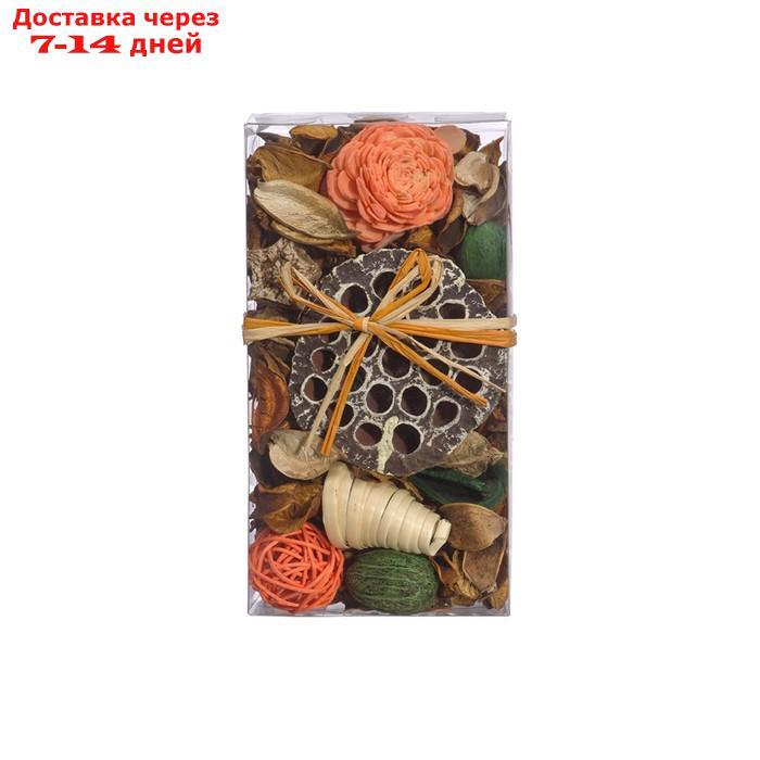 Набор сухоцветов из натуральных материалов с ароматом апельсина, короб 20×10,5×6 см - фото 1 - id-p226970222
