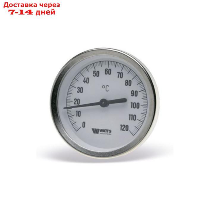Термометр Watts 10005931, биметаллический, с погружной гильзой 80 мм 1/2", штуцер 50 мм - фото 1 - id-p226967089