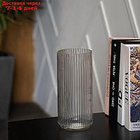 Декоративная ваза из рельефного стекла, 115×115×250 мм, цвет прозрачный