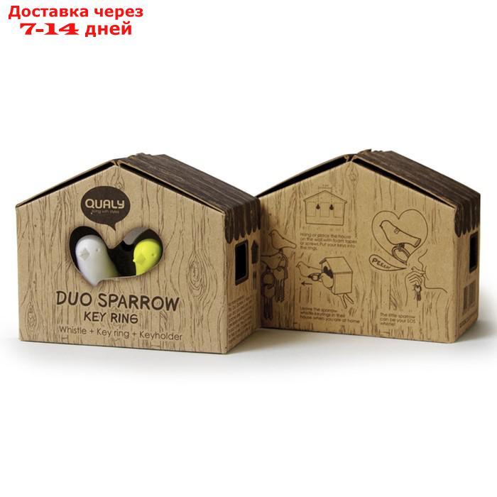 Держатель для ключей duo sparrow, коричневый/белый/фиолетовый - фото 2 - id-p226978289